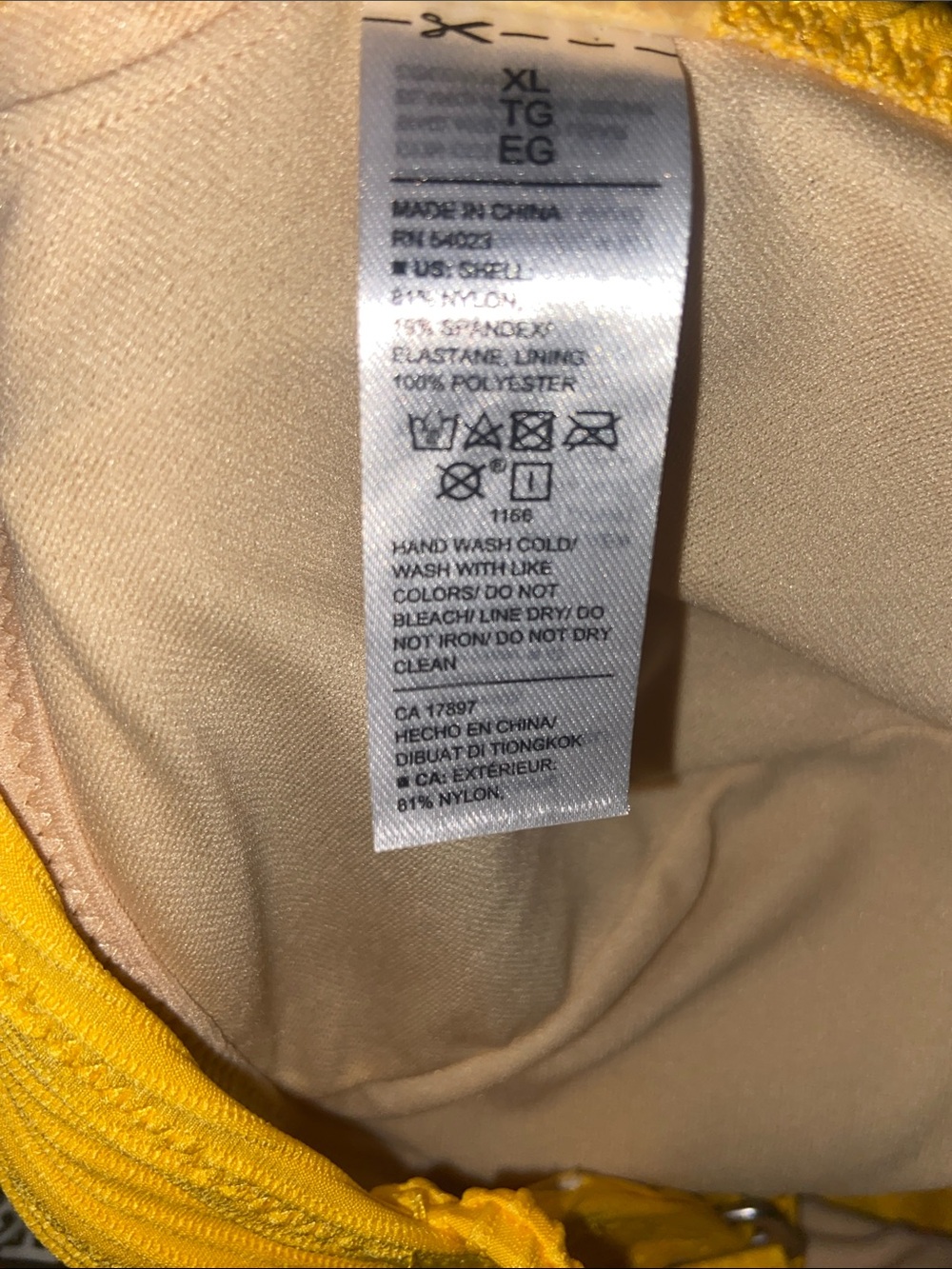 Old Navy Yellow Ribbed Triangle Bikini Set - Picture 6 of 6
